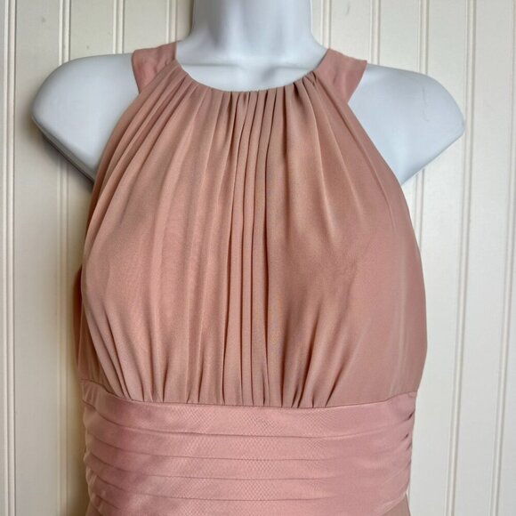 Pink halter top long formal dress floor length back zip size 6 - Picture 3 of 5